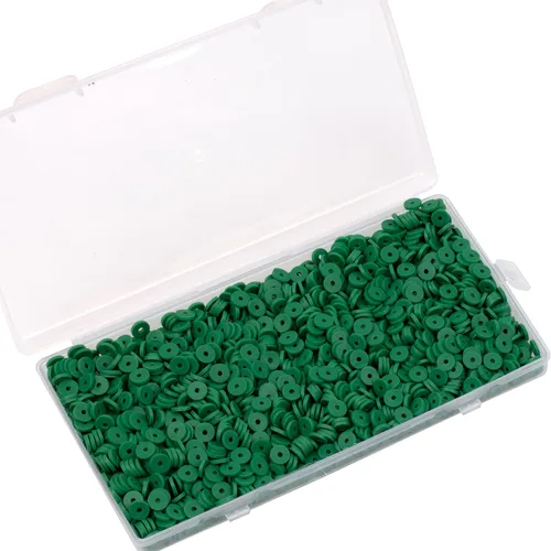 Vista 14 de 2000 piezas de cuentas de arcilla blanca cuentas espaciadoras de arcilla polimérica cuentas planas cuentas redondas de vinilo Heishi de 6 mm