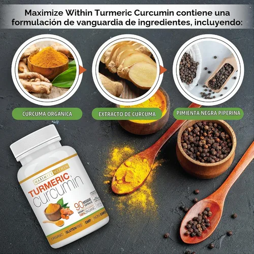 Vista 6 de Curcumina de cúrcuma con piperina 1500 mg, 90