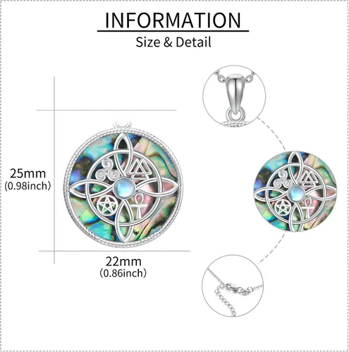 Vista 76 de YAFEINI Collar con dije de nudo de bruja de plata de ley, amuleto de bruja de cruz celta, regalo para mujer