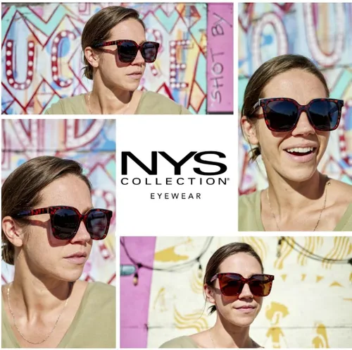 Vista 4 de NYS Collection Gafas de sol polarizadas clásicas planas y cuadradas de gran tamaño para mujer, 100% protección UV
