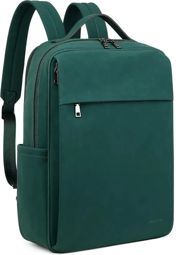 Vista 9 de MASINTOR Mochila Bolso de Cuero PU de 15.6 pulgadas para Portátil para Mujeres, Mochila Casual Grande para Universidad, Bolsa de Viaje, Negro