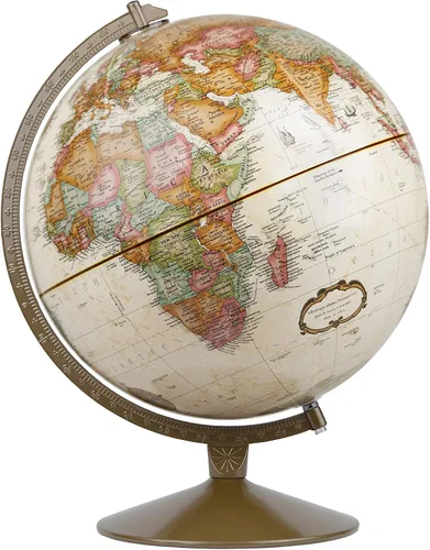 Vista 9 de Replogle Globos Franklin World Globe, océano antiguo, 12 pulgadas de diámetro, relieve elevado (relieve tridimensional para cordilleras). Este globo