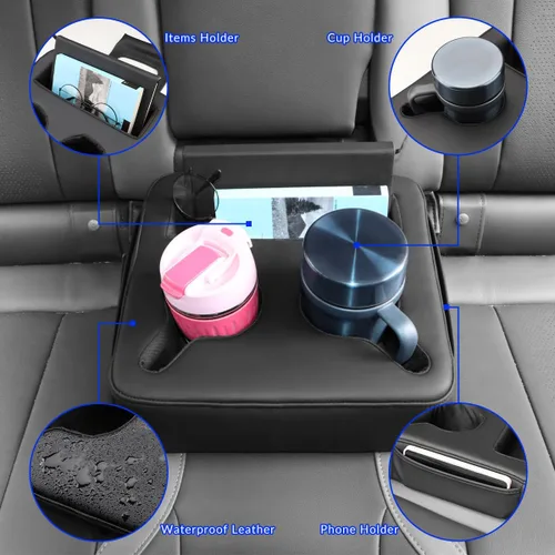 Vista 3 de MARCHFA Portavasos para el asiento trasero del automóvil, SUV, portavasos para asiento trasero, soporte para bebidas, organizador de asiento trasero