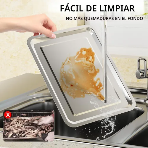 Vista 7 de Cesta para Freidora de Aire para Horno, OPENICE Bandeja y Sartén Grande de Freidora de Aire de 15.6" x 11.6" con 30 Piezas de Papeles de Pergamino
