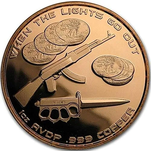 Vista 3 de Moneda redonda/desafío de cobre puro .999 de 1 oz (muerte desde arriba)