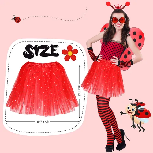 Vista 4 de Toulite Bee Costume Accessories Set for Women Bee Costumes Hairbands Wins for Birthday Themed Christmas Cosplay Party