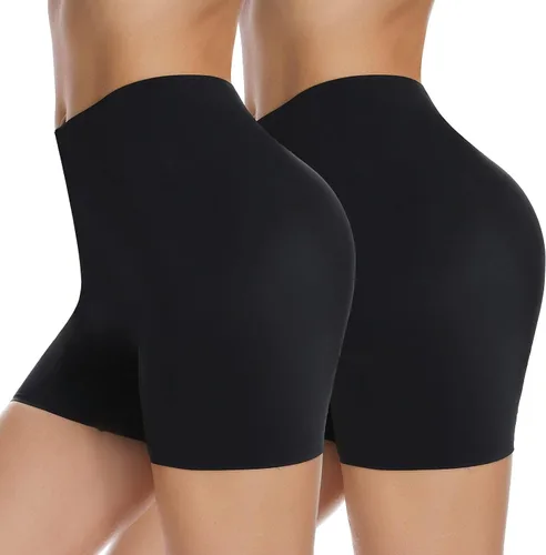 Vista 7 de JOYSHAPER Pantalones cortos para mujer, ropa interior antirozaduras, pantalones cortos para mujer 2 Pack-beige+beige (regular cinturaband)