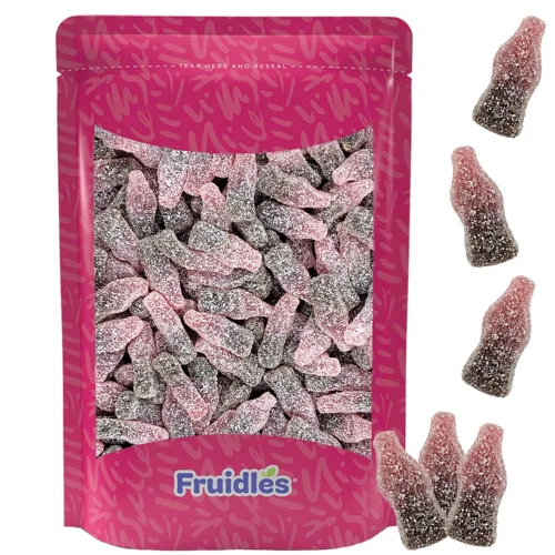 Vista 5 de Fruidles Botellas de cola ácida y masticable, ideales para cumpleaños, fiestas, eventos y mucho más vendidos por libra