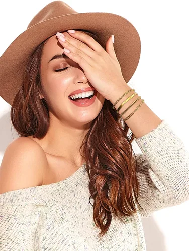 Vista 71 de Long tiantian Pulsera de oro gruesa para mujer, pulseras de oro delicadas, pulseras para mujer, pulseras apilables de eslabones de cadena