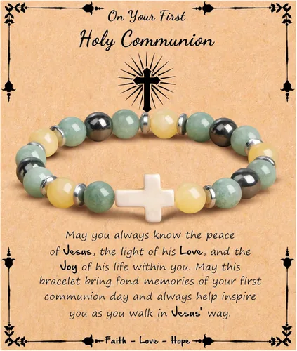 Vista 15 de Pulsera cruz JoycuFF para mujer, regalos de fe cristiana para mujer, joyería católica religiosa de Pascua, joyería cristiana, pulseras con cuentas