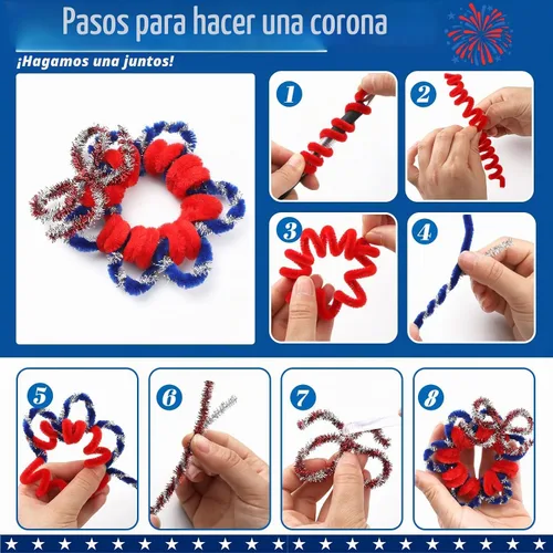 Vista 4 de ZXIIXZ 200 limpiadores de tuberías, 6 colores a granel para manualidades