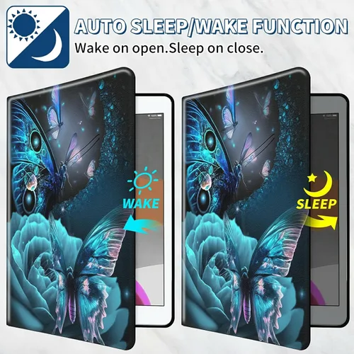 Vista 4 de Funda para iPad mini 6 para iPad mini 6ª generación 8.3 pulgadas 2021 360 grados giratorio soporte ligero cubierta inteligente protectora