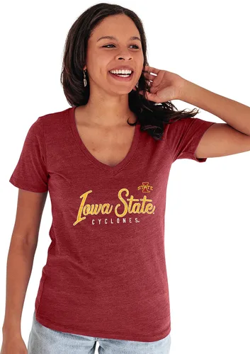 Vista 29 de Blue 84 NCAA - Camiseta de triple mezcla con cuello en V para mujer