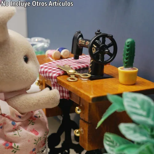Vista 5 de Odoria Accesorios de decoración de casa de muñecas para máquina de coser en miniatura 1/12