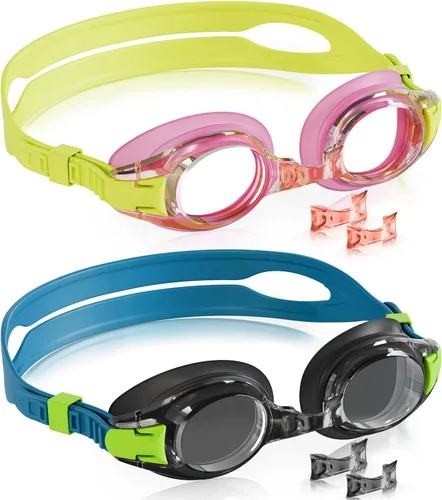 Vista 16 de Aegend - Paquete de 2 gafas para niños, gafas de natación para niños de 4 a 16 años, niños y niñas jóvenes, gafas de piscina antivaho, impermeables