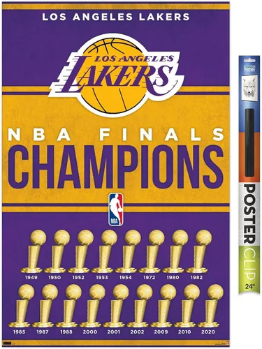 Vista 13 de Trends International NBA Los Angeles Lakers - Póster de pared de Champions 23, 22.4 pulgadas de largo x 14.7 pulgadas, versión enmarcada de madera