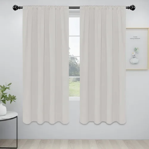 Vista 136 de Easy-Going - Cortinas opacas con bolsillo para varilla para dormitorio, cortinas de ventana para oscurecer la habitación para sala de estar