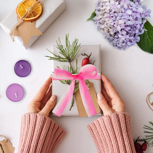 Vista 5 de 6 rollos de cintas de gasa de organza con arco iris, cinta de gasa transparente para manualidades de Navidad, corona, envoltura de regalos, ramos
