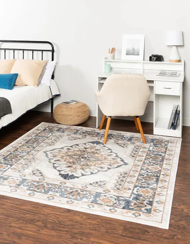 Vista 23 de Unique Loom Oxford Collection Alfombra de área Bodleian (2' x 3' 1", rectangular, beige/marfil)