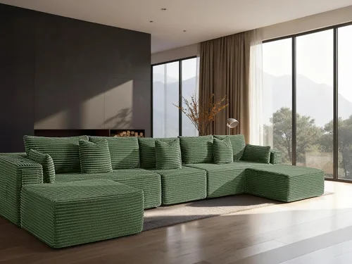 Vista 57 de Sofá modular de gran tamaño de 108 pulgadas, cómodo sofá deshuesado en forma de U para sala de estar, asientos extra profundos, sin montaje, sofá