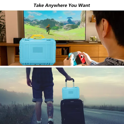 Vista 7 de INFURIDER Estuche de almacenamiento para Nintendo SwitchSwitch OLED, carcasa rígida de lujo impermeable con correa para el hombro, bolsa