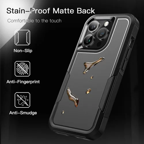 Vista 6 de JETech Funda para iPhone 14 Pro Max de 6.7 pulgadas, resistente protección resistente de doble capa, a prueba de golpes, funda protectora resistente