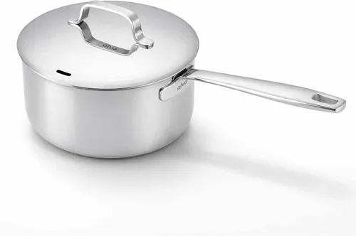 Vista 10 de Alva Maestro - Cacerola de acero inoxidable recubierta de 5 capas con tapa, olla pequeña de 1.5 cuartos de galón, compatible con inducción, apta
