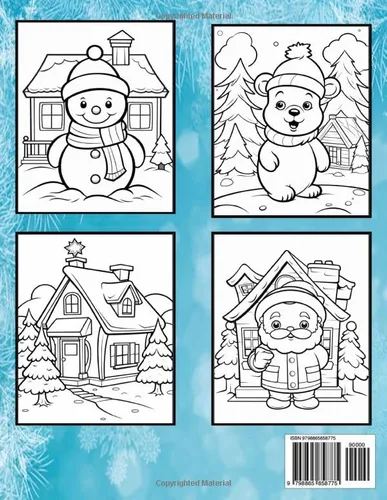 Vista 2 de Merry Christmas Coloring Book for Kids Features 40+ Simple And Kids Friendly Easy Design