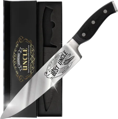 Vista 11 de Best Boss - Cuchillo de chef de alta calidad para regalo de cumpleaños, cuchillo de cocina de acero al carbono de 8 pulgadas con mango de madera