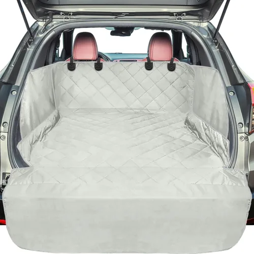 Vista 10 de Veckle SUV Cargo Liner para perros - Funda para maletero con protector de solapa para parachoques Waterproof Pet Cargo Cover with Side Flaps, Dog