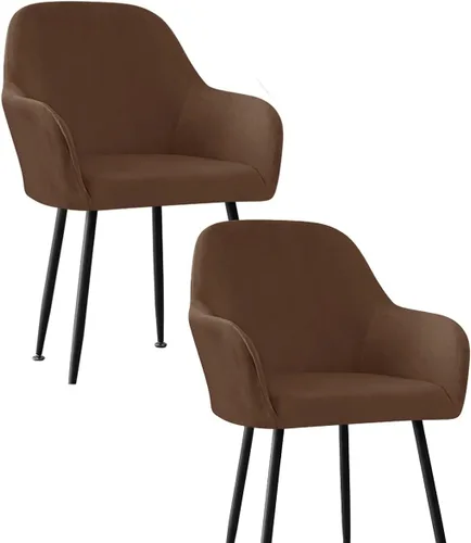 Vista 27 de Fundas protectoras de terciopelo elástico para sillas de comedor con brazos y respaldo curvado pequeño, juego de 6/4/2 para cocina, oficina, hogar