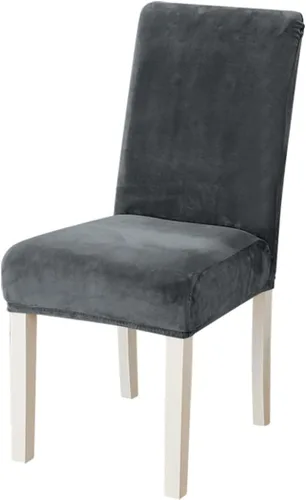 Vista 10 de Juego de 2 fundas de terciopelo para sillas de comedor, 4, 6, 8, elásticas, gruesas, fundas protectoras suaves para sillas Parson, fundas Beige