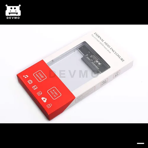 Vista 3 de DEVMO USB 3.0 2.5" SATA Disco Duro Caja Externa HDD Clear Case Durable 2.5 Pulgadas para SSD, Soporte UASP SATA III Portátil Diseño Sin Herramientas