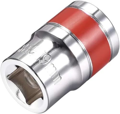 Vista 13 de uxcell Unidad de 1/2 pulgada por enchufe poco profundo de 0.315 in con banda roja, Cr-V, 6 puntos, métrico