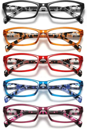 Vista 12 de Reading Glasses for Women, Rectangle Readers for Women with Blue Light Blocking Spring Hinge Eyeglasses UV Filter