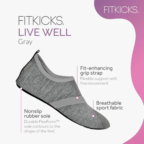 Vista 3 de FitKicks Calzado minimalista plegable para mujer, estilo de vida activo, zapatos deportivos para yoga y yoga