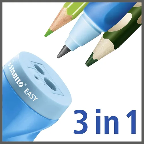 Vista 5 de Afilador ergonómico de contenedores - STABILO EASYsharpener - 3 en 1 - Diestro - Azul