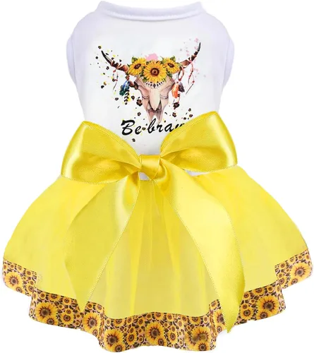 Vista 16 de Yikeyo Vestido de perro para primavera y verano, ropa de perro para perros pequeños, falda para perros pequeños, vestidos de cachorro, vestido