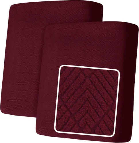 Vista 87 de YEMYHOM Funda de cojín para sofá, funda de cojín de asiento de alta elasticidad, tela jacquard geométrica de felpa, protector de sofá antideslizante