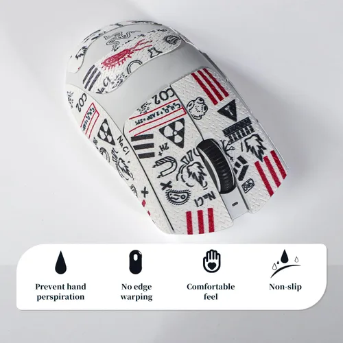Vista 4 de immoenuc Adhesivos de cinta de agarre para mouse Razer Deathadder V4 Pro / V3 / V3 Pro Mouse antideslizante piel autoadhesiva, precortada, Blanco