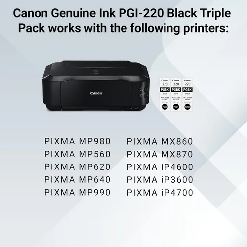 Vista 6 de Tinta de color negro Canon PGI-220, Negro