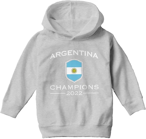 Vista 2 de Argentina Champions 2022 - Sudadera con capucha de forro polar para niños y jóvenes