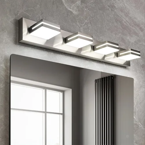 Vista 11 de OKELI Lámpara LED de tocador de baño de 3 luces, accesorios de iluminación de pared de baño modernos dorados sobre espejo (3CCT, 3000K-6000K)