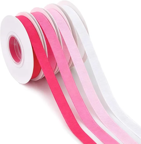 Vista 29 de TONIFUL 4 Rolls 3/8 Inch Christmas Grosgrain Ribbon Gift Wrapping Ribbon Christmas set