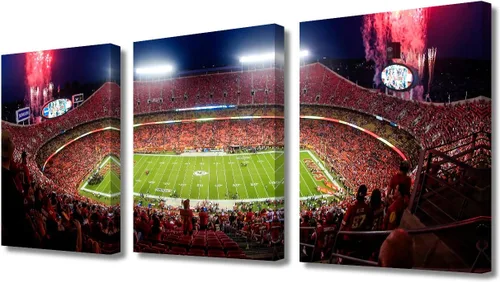 Vista 88 de TUMOVO MetLife Stadium - Decoración de pared de Nueva York, 3 piezas, lienzo, arte de pared para decoración del hogar, juegos de fútbol americano