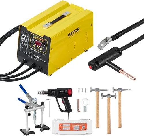 Vista 9 de VEVOR Extractor de abolladuras soldador por puntos, kit de reparación de abolladuras soldador de pernos de 300W con pistola de calor, modo