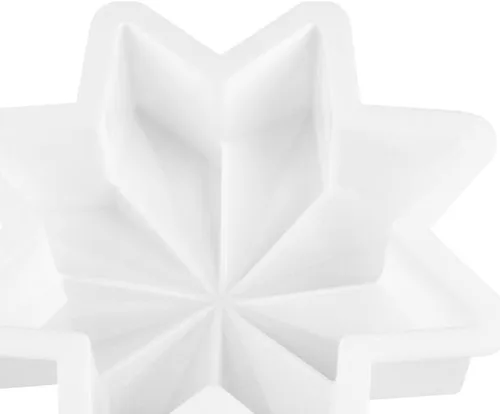 Vista 8 de Molde para pastel de gasa con forma de estrella, molde de silicona para hornear mousse de 7 pulgadas, 3D, estrella de ocho puntas, molde para hacer