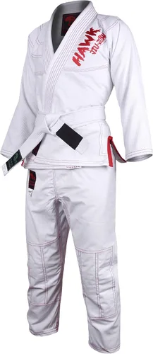 Vista 2 de Jiu Jitsu brasileño, para niños, Jiu Jitsu Gi Children BJJ Gi Grappling Kimonos, cinturón blanco ligero, Blanco