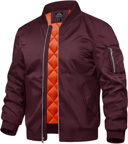 Vista 11 de TACVASEN - Chaqueta bomber para hombre, cortavientos, chaqueta térmica acolchada, abrigada, para invierno