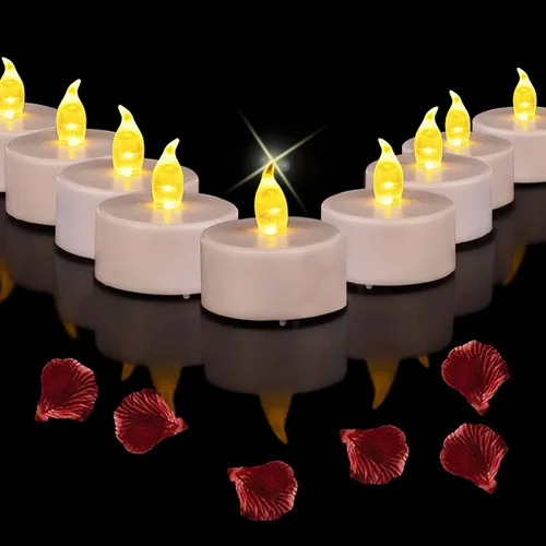 Vista 9 de Velas LED sin llama con control remoto y temporizador, paquete de 12 velas eléctricas a pilas, velas votivas parpadeantes brillantes, duran más